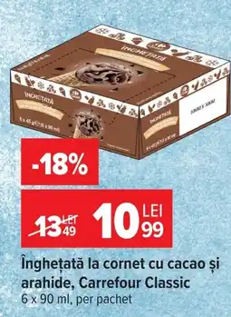 Carrefour Înghețată la cornet cu cacao și arahide, Carrefour Classic Ofertă