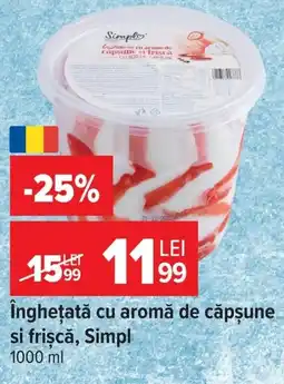 Carrefour Înghețată cu aromă de căpşune si frişcă, Simpl Ofertă
