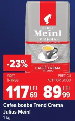 Carrefour Cafea boabe Trend Crema Julius Meinl Ofertă