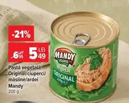 Carrefour Pastă vegetală Original/ciuperci/ măsline/ardei Mandy Ofertă