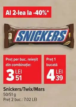 Carrefour Snickers/Twix/Mars Ofertă