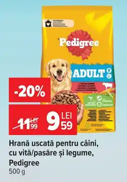 Carrefour Hrană uscată pentru câini, cu vitǎ/pasăre şi legume, Pedigree Ofertă