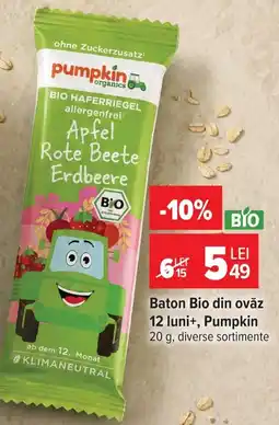 Carrefour Baton Bio din ovăz 12 luni+, Pumpkin Ofertă