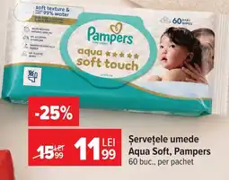 Carrefour Şervețele umede Aqua Soft, Pampers Ofertă