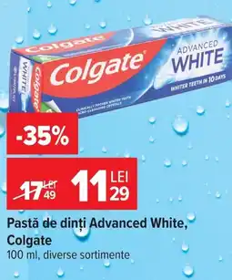 Carrefour Pastă de dinți Advanced White, Colgate Ofertă