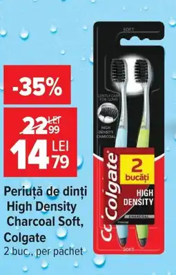 Carrefour Periuţă de dinți High Density Charcoal Soft, Colgate Ofertă