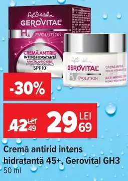 Carrefour Cremă antirid intens hidratantă 45+, Gerovital GH3 Ofertă