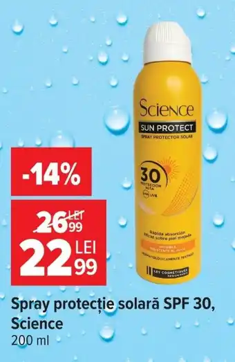 Carrefour Spray protecție solară SPF 30, Science Ofertă