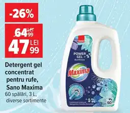 Carrefour Detergent gel concentrat pentru rufe, Sano Maxima Ofertă