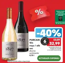 Kaufland PURCARI Vin roşu / alb sec Ofertă