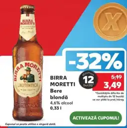 Kaufland BIRRA MORETTI Bere blondă Ofertă