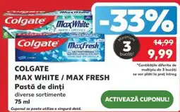 Kaufland COLGATE MAX WHITE/MAX FRESH Pastă de dinți Ofertă