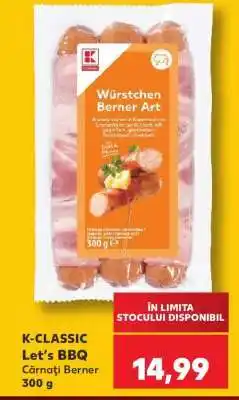 Kaufland K-CLASSIC Let's BBQ Cârnați Berner 300 g Ofertă