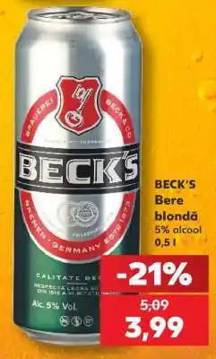 Kaufland BECK‘S Bere blondă Ofertă