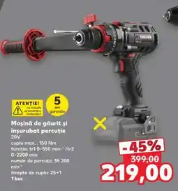 Kaufland Mașină de găurit și înșurubat percuție 20V Ofertă