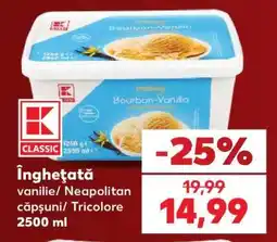 Kaufland Înghețată vanilie/Neapolitan căpșuni/Tricolore 2500 ml Ofertă