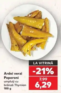 Kaufland Ardei verzi Peperoni umpluți cu brânză Thymian 100 g Ofertă