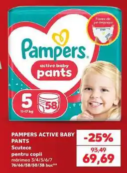 Kaufland PAMPERS ACTIVE BABY PANTS Ofertă