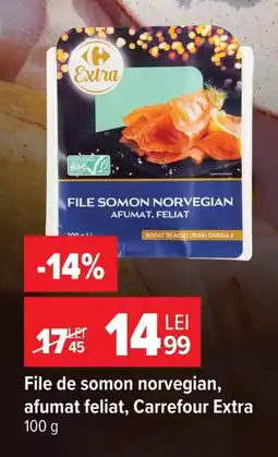 Carrefour Market File de somon norvegian, afumat feliat, Carrefour Extra Ofertă