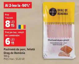 Carrefour Market Pastramă de porc, feliată Drag de România Ofertă