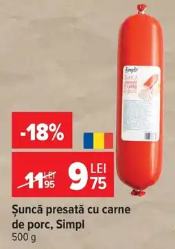Carrefour Market Şuncă presată cu carne de porc, Simpl Ofertă