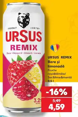Kaufland URSUS REMIX Bere şi limonadă Ofertă