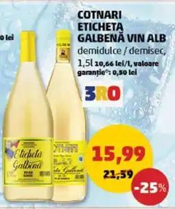 Penny COTNARI ETICHETA GALBENĂ VIN ALB Ofertă
