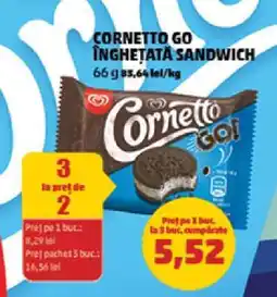 Penny CORNETTO GO ÎNGHEȚATĂ SANDWICH Ofertă