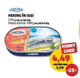 Penny Gran Mare Hering în Ulei Ofertă