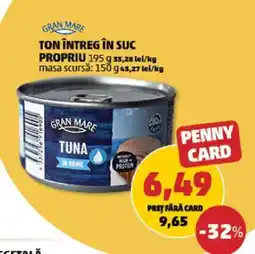 Penny Gran Mare Tuna in Brine Ofertă