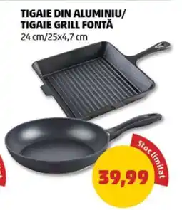 Penny Tigaie din aluminiu/Tigaie grill fontă Ofertă