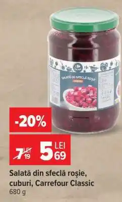 Carrefour Salată din sfeclă roșie, cuburi, Carrefour Classic Ofertă