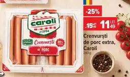 Carrefour Crenvurști de porc extra, Caroli Ofertă