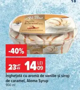 Carrefour Înghețată cu aromă de vanilie și sirop de caramel, Aloma Syrup Ofertă