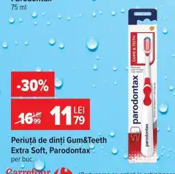 Carrefour Periuță de dinți Gum & teeth Extra Soft, Parodontax Ofertă