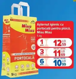 Carrefour Așternut igienic cu portocală pentru pisică Miau Miau Ofertă