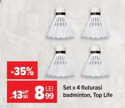 Carrefour Set x 4 fluturași badminton, Top Life Ofertă
