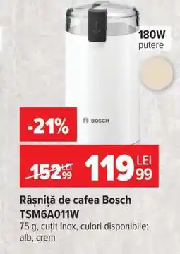 Carrefour Râșniță de cafea Bosch TSM6A011W Ofertă