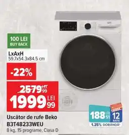 Carrefour Uscător de rufe Beko B3T48233WEU Ofertă