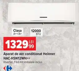 Carrefour Aparat de aer conditionat Heinner HAC-HSN12WH++ Ofertă