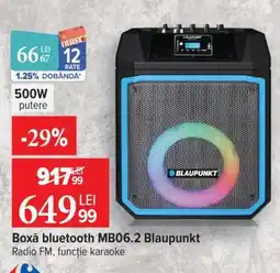 Carrefour Boxă bluetooth MB06.2 Blaupunkt Ofertă