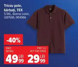 Carrefour Tricou polo, bărbați, TEX Ofertă