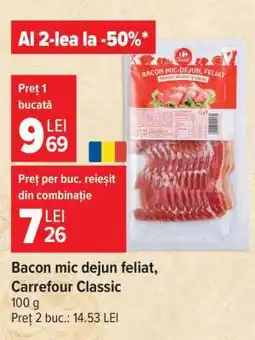 Carrefour Bacon mic dejun, feliat, Carrefour Classic Ofertă