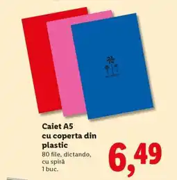 Lidl Caiet A5 cu coperta din plastic Ofertă