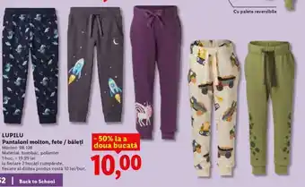 LUPILU Pantaloni molton, fete / băieți
