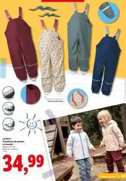 Lidl LUPILU Pantaloni de ploaie, cu bretele Ofertă