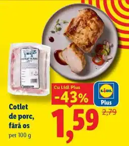 Lidl Cotlet de porc fără os Ofertă