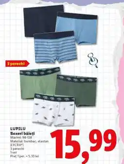 Lidl LUPILU Boxeri băieți Ofertă