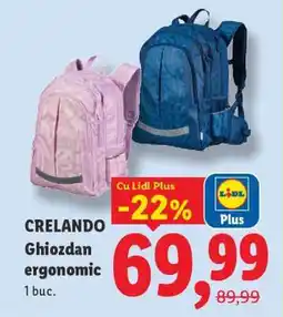 Lidl CRELANDO Ghiozdan ergonomic Ofertă