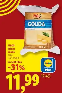 Lidl PILOS Brânză Gouda Ofertă
